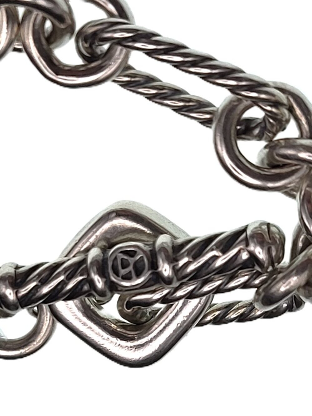 David Yurman Classic Cable Heart Charm Bracelet .925 & 18kt - Picture 4 of 6